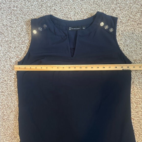 New York & Company Tie Waist Navy Dress - Picture 4 of 7